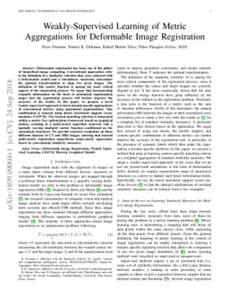 Weakly-Supervised Learning of Metric Aggregations for Deformable Image
  Registration
