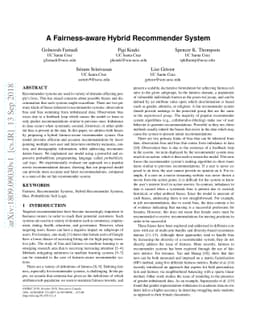 A Fairness-aware Hybrid Recommender System