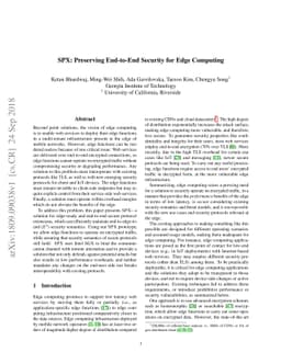 SPX: Preserving End-to-End Security for Edge Computing