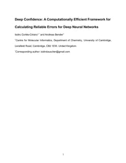 Deep Confidence: A Computationally Efficient Framework for Calculating
  Reliable Errors for Deep Neural Networks