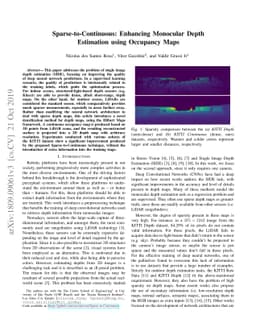 Sparse-to-Continuous: Enhancing Monocular Depth Estimation using
  Occupancy Maps