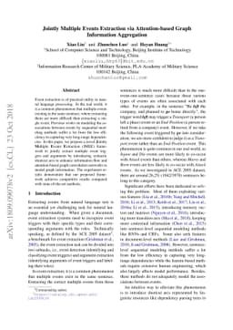 Jointly Multiple Events Extraction via Attention-based Graph Information
  Aggregation