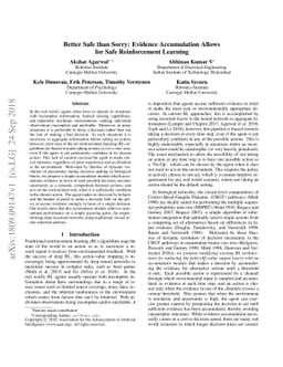 Better Safe than Sorry: Evidence Accumulation Allows for Safe
  Reinforcement Learning