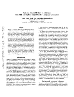 Fast and Simple Mixture of Softmaxes with BPE and Hybrid-LightRNN for
  Language Generation