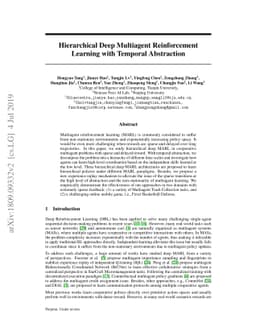 Hierarchical Deep Multiagent Reinforcement Learning with Temporal
  Abstraction