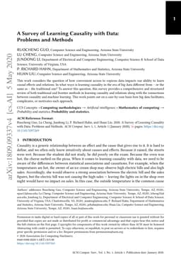 A Survey of Learning Causality with Data: Problems and Methods