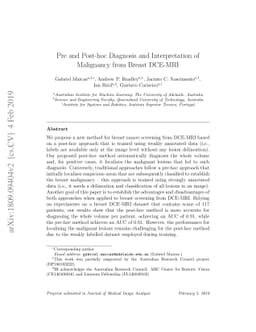 Pre and Post-hoc Diagnosis and Interpretation of Malignancy from Breast
  DCE-MRI