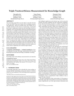 Triple Trustworthiness Measurement for Knowledge Graph