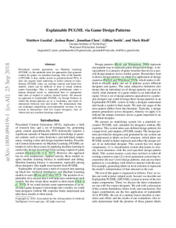 Explainable PCGML via Game Design Patterns