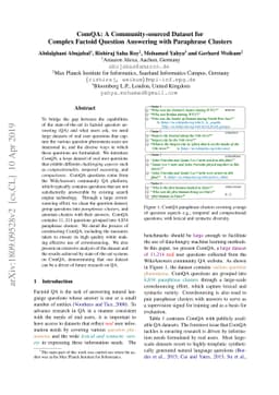 ComQA: A Community-sourced Dataset for Complex Factoid Question
  Answering with Paraphrase Clusters