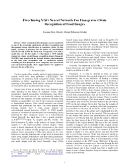 Fine-Tuning VGG Neural Network For Fine-grained State Recognition of
  Food Images