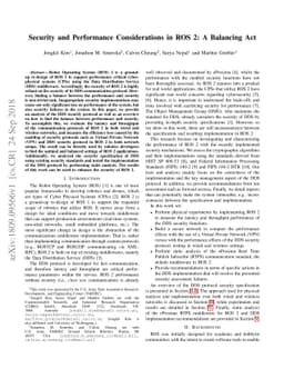 Security and Performance Considerations in ROS 2: A Balancing Act