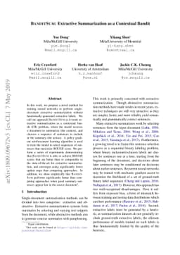 BanditSum: Extractive Summarization as a Contextual Bandit