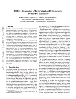 LOBO -- Evaluation of Generalization Deficiencies in Twitter Bot
  Classifiers