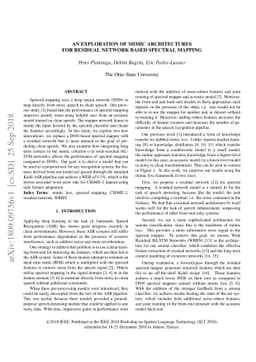 An Exploration of Mimic Architectures for Residual Network Based
  Spectral Mapping