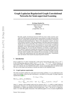 Graph Laplacian Regularized Graph Convolutional Networks for
  Semi-supervised Learning