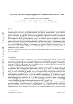 Short-term load forecasting using optimized LSTM networks based on EMD
