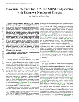 Bayesian inference for PCA and MUSIC algorithms with unknown number of
  sources