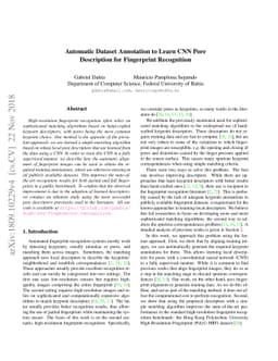 Automatic Dataset Annotation to Learn CNN Pore Description for
  Fingerprint Recognition