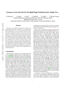 Geometry-Aware Network for Non-Rigid Shape Prediction from a Single View