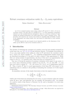 Robust covariance estimation under $L_4-L_2$ norm equivalence