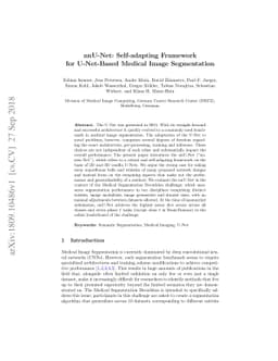 nnU-Net: Self-adapting Framework for U-Net-Based Medical Image
  Segmentation
