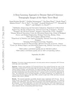 A Deep Learning Approach to Denoise Optical Coherence Tomography Images
  of the Optic Nerve Head