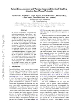 Patient Risk Assessment and Warning Symptom Detection Using Deep
  Attention-Based Neural Networks