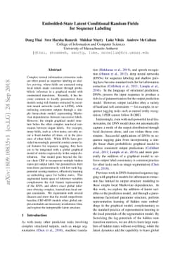 Embedded-State Latent Conditional Random Fields for Sequence Labeling