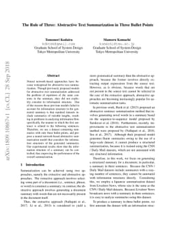 The Rule of Three: Abstractive Text Summarization in Three Bullet Points