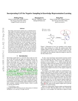 Incorporating GAN for Negative Sampling in Knowledge Representation
  Learning