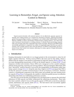 Learning to Remember, Forget and Ignore using Attention Control in
  Memory