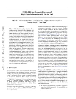 EDDI: Efficient Dynamic Discovery of High-Value Information with Partial
  VAE