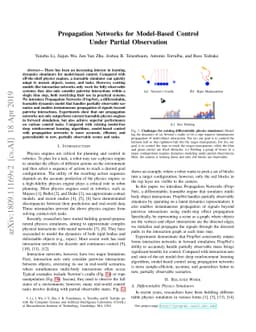 Propagation Networks for Model-Based Control Under Partial Observation
