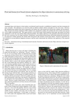 Pixel and Feature Level Based Domain Adaption for Object Detection in
  Autonomous Driving