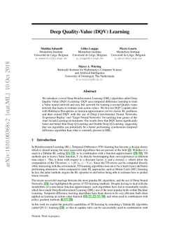 Deep Quality-Value (DQV) Learning