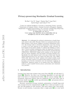 Privacy-preserving Stochastic Gradual Learning