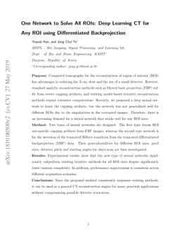One Network to Solve All ROIs: Deep Learning CT for Any ROI using
  Differentiated Backprojection