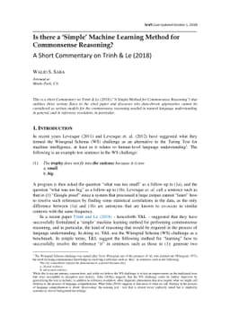 A Simple Machine Learning Method for Commonsense Reasoning? A Short
  Commentary on Trinh & Le (2018)