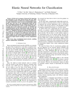 Elastic Neural Networks for Classification