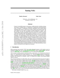 Taming VAEs