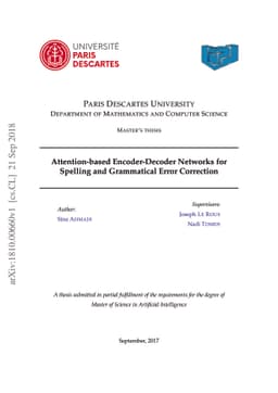Attention-based Encoder-Decoder Networks for Spelling and Grammatical
  Error Correction