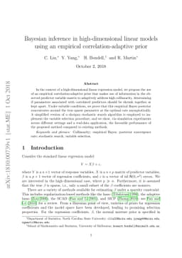 Bayesian inference in high-dimensional linear models using an empirical
  correlation-adaptive prior