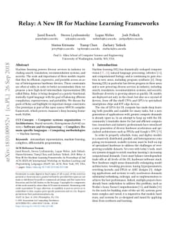 Relay: A New IR for Machine Learning Frameworks