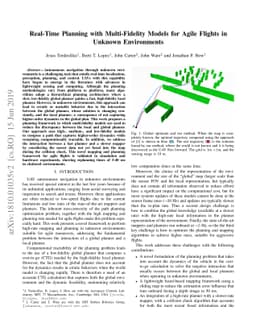 Real-Time Planning with Multi-Fidelity Models for Agile Flights in
  Unknown Environments