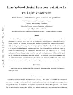 Learning-Based Physical Layer Communications for Multi-agent
  Collaboration