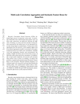 Multi-scale Convolution Aggregation and Stochastic Feature Reuse for
  DenseNets