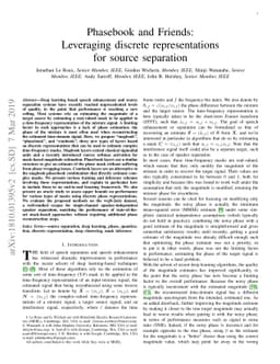 Phasebook and Friends: Leveraging Discrete Representations for Source
  Separation