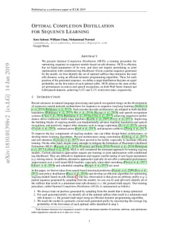 Optimal Completion Distillation for Sequence Learning