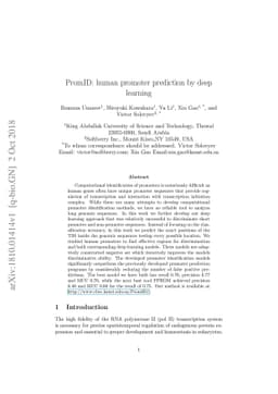 PromID: human promoter prediction by deep learning